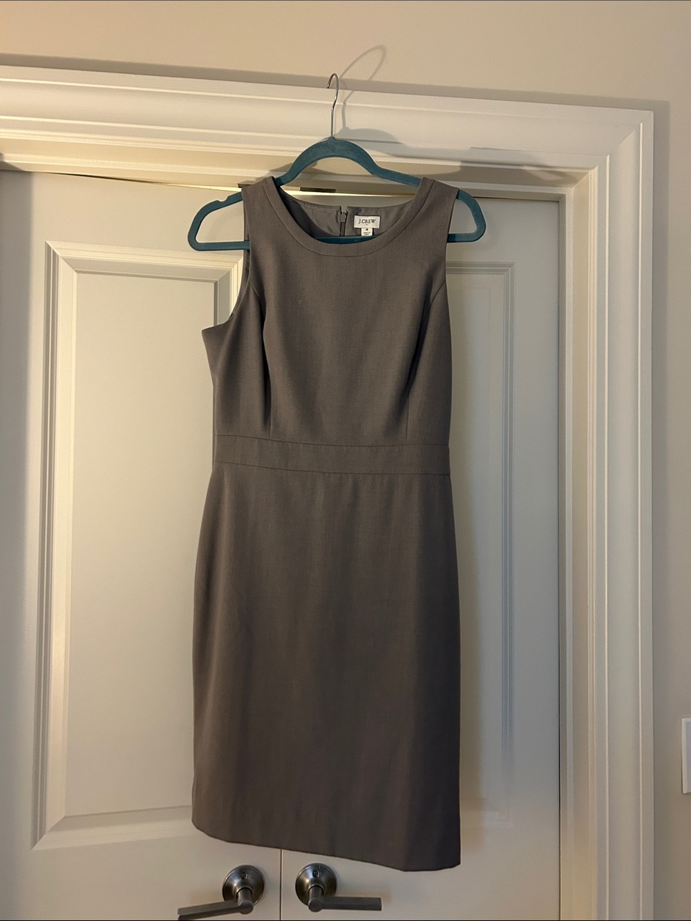 J. Crew Gray Sleeveless Sheath Dress